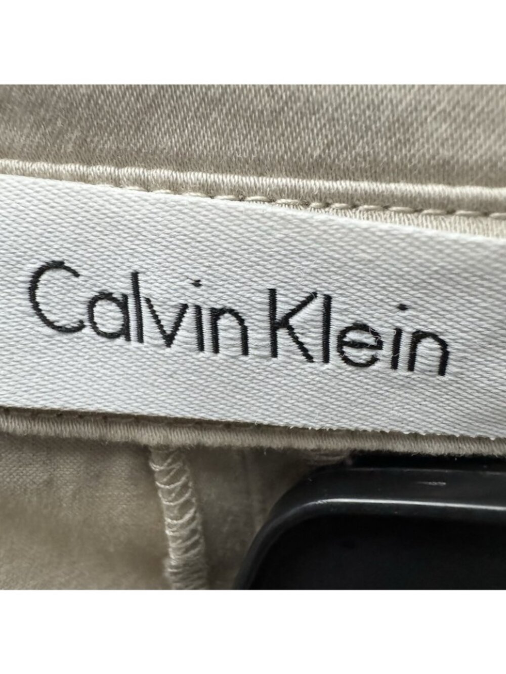 Calvin Klein Beige Belted Shirt Dress Fit Flare Midi Women’s Small - Picture 7 of 9